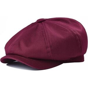 Maroon Vintage Retro Newsboy Baker Boy Flat Ivy Gatsby Cabbie Driving Golf Hat